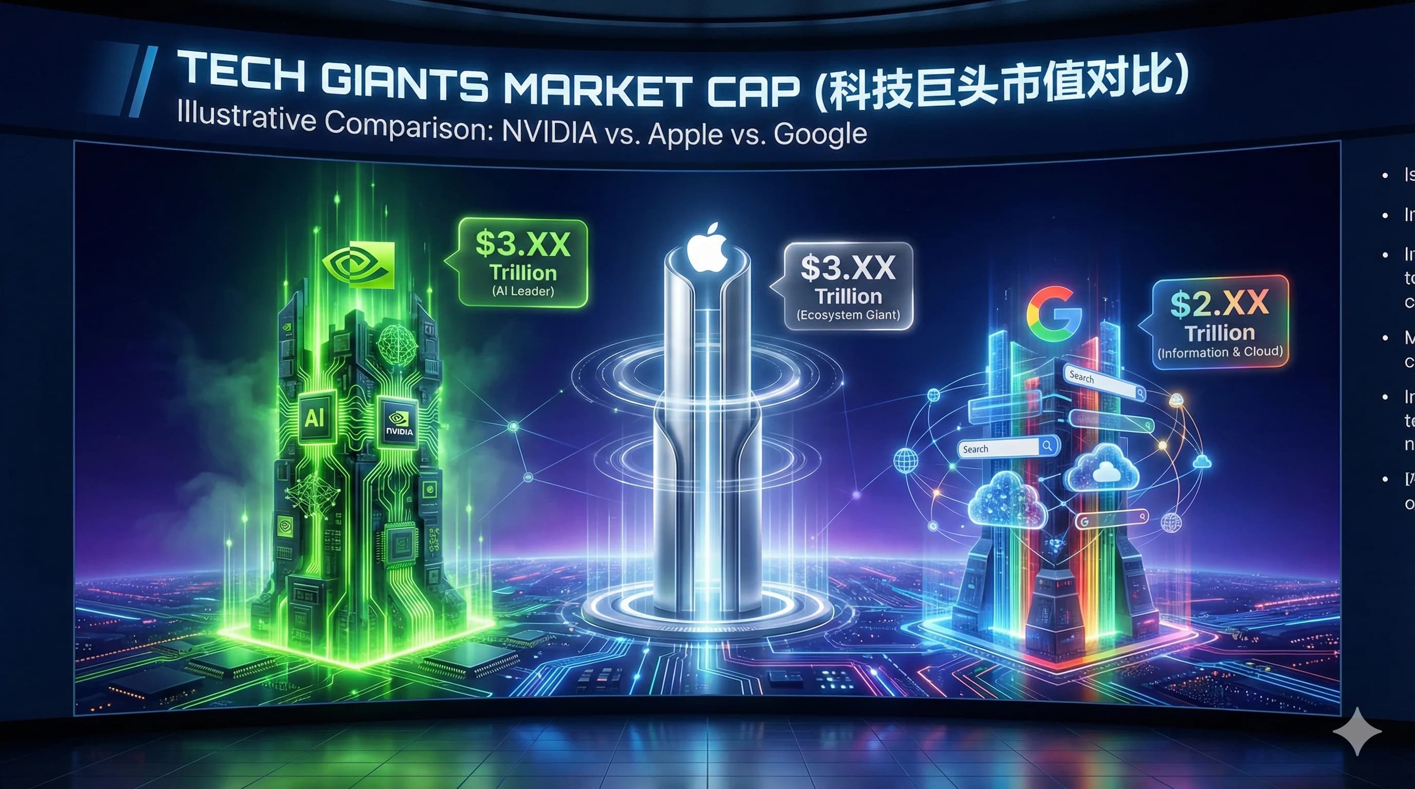 商业分析·科技巨头市值 - PPT 风格 AI 绘画作品